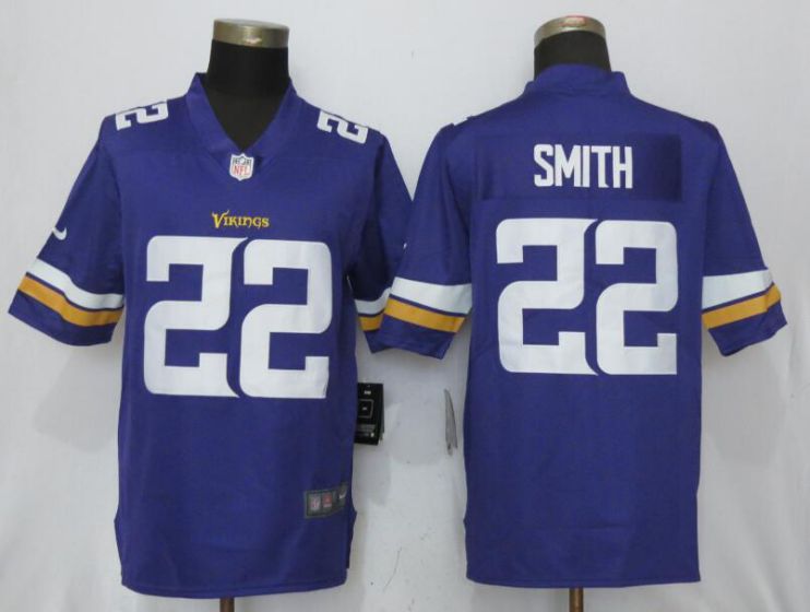 2017 men NFL NEW Nike Dallas Vikings #22 Smith Purple Vapor Untouchable Limited Jersey->boston red sox->MLB Jersey